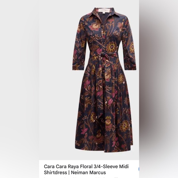 Cara Cara dress
Raya Floral Blue Vine Blooms 3/4-Sleeve Midi Shirtdress - Picture 3 of 3